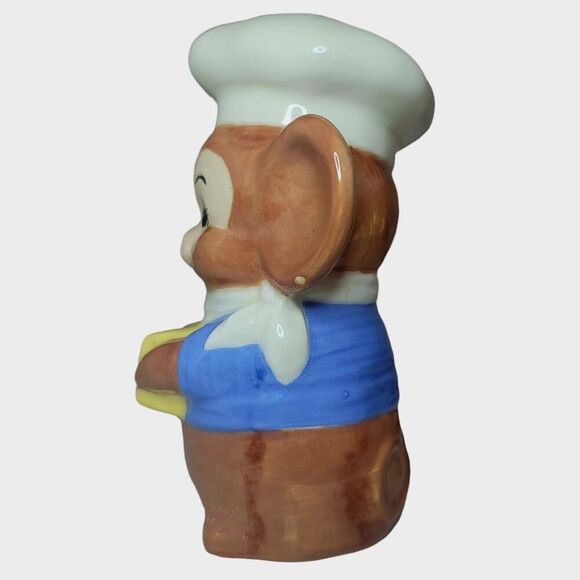 Handmade Signed Ceramic Mouse Chef Parmesan Cheese Shaker - Picture 4 of 10